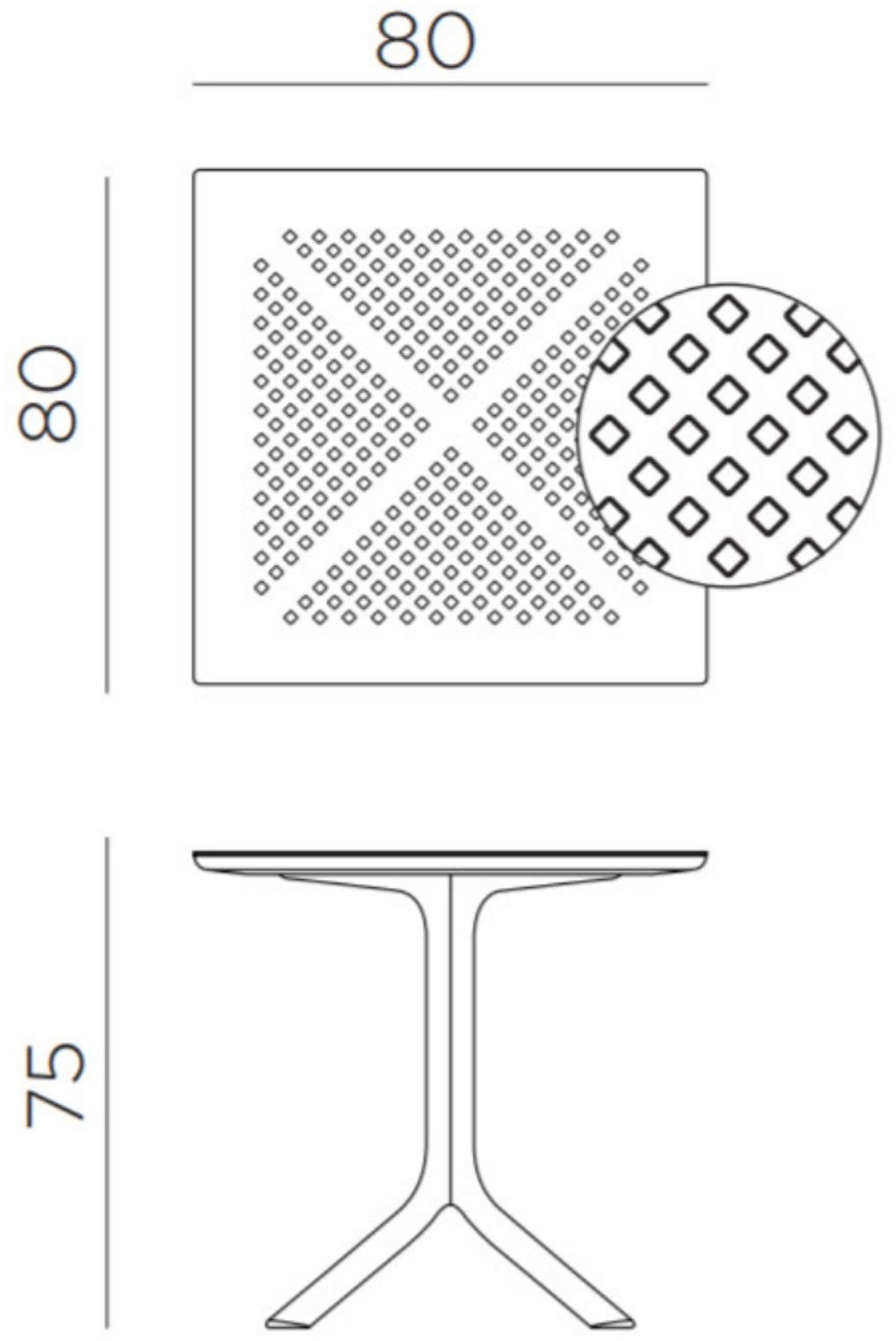 Nardi Квадратный стол dureltop Clip sun-id-1387070 - Вид №1