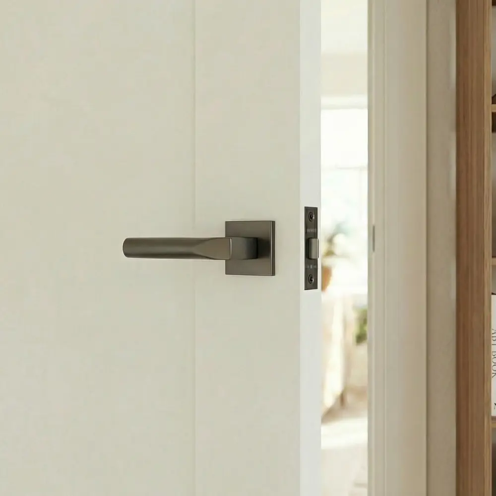 Дверные ручки Punto Cosmo без запирания комплект цвет графит STLM-2170285 - Вид №4