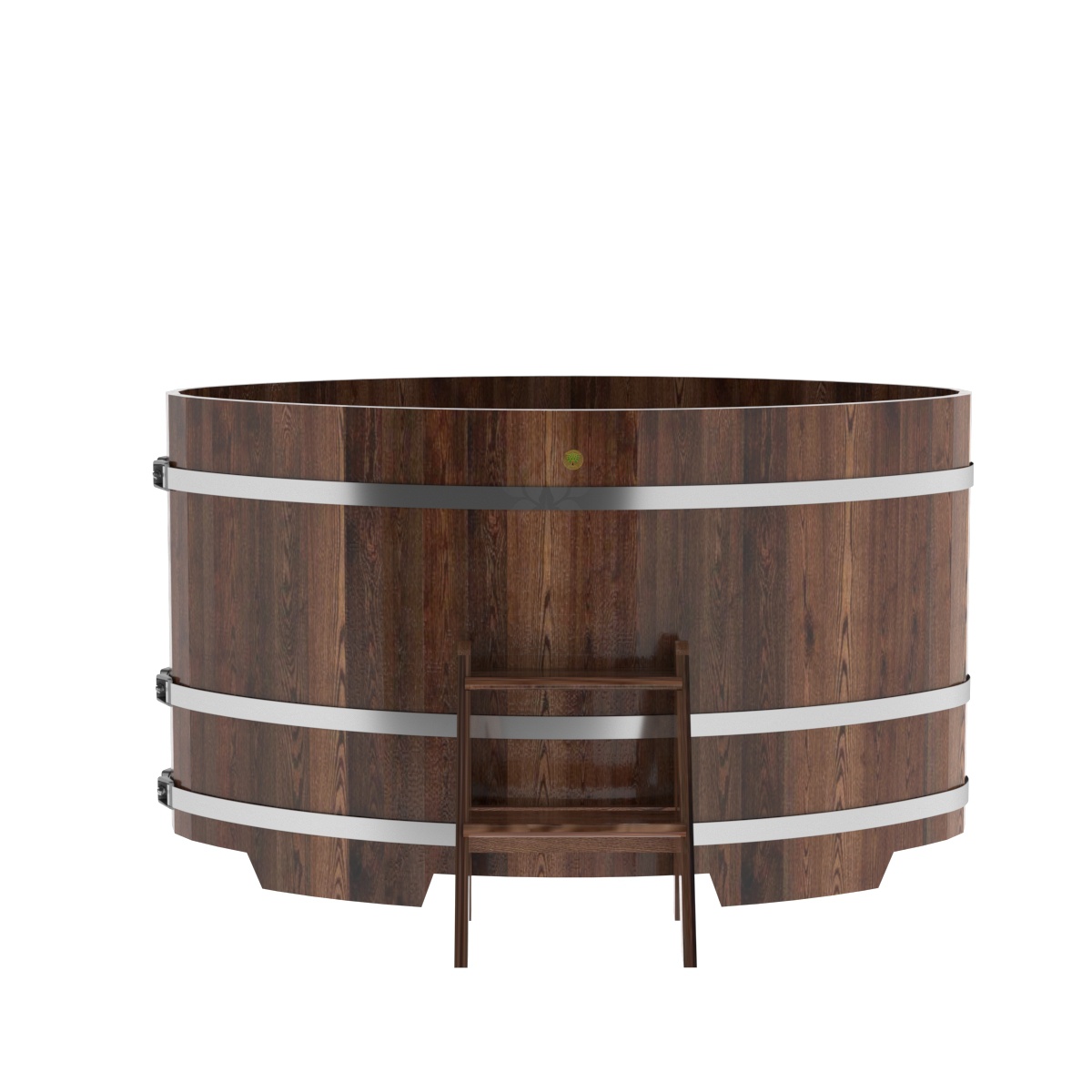 1168 Купель овальная из лиственницы 1,02х1,68х1,0 морёная премиум Alyarus  - Вид №3