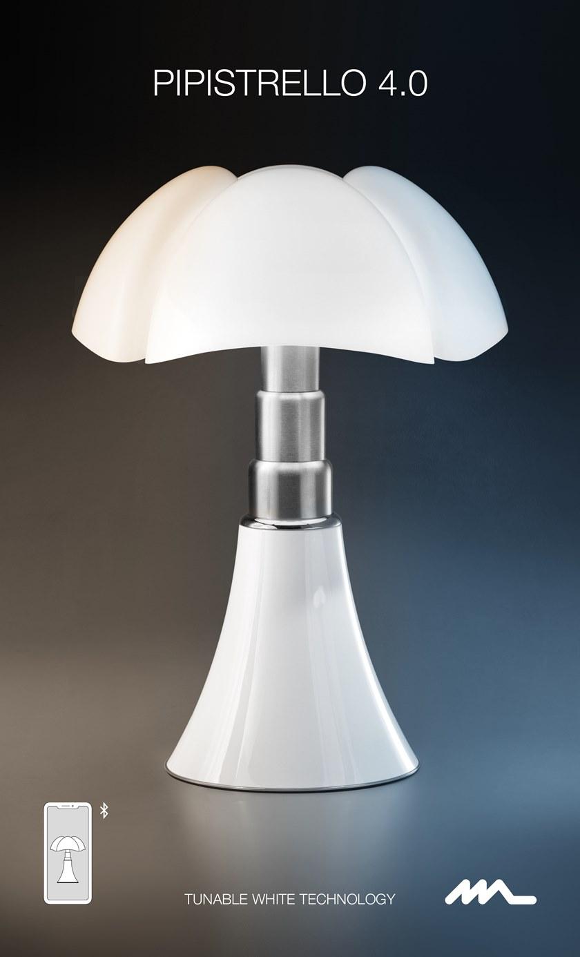 Martinelli Luce Светодиодная настольная лампа из метакрилата и нержавеющей стали Pipistrello 620/dim/bd/l/1/bi - Вид №2