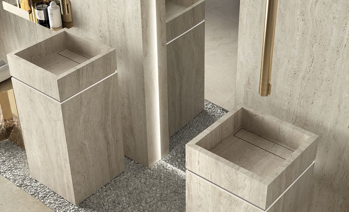 Раковина из керамогранита на колонне CERAMICA FONDOVALLE SHAPE ARCH-00106902 - Вид №1