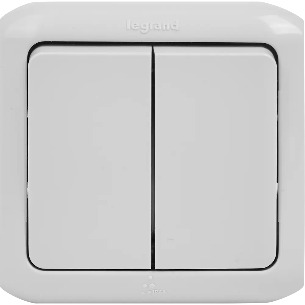 Выключатель накладной Legrand Quteo 2 клавиши цвет серый STLM-2034512 - Вид №1