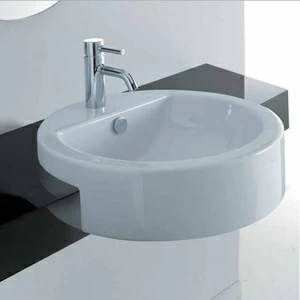 PT05041101 Полувстраиваемая раковина консольная 50 см белая Disegno Ceramica Painter