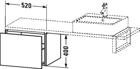 LC582209191 Шкафчик для компактной консоли L-Cube #LC5822 520 x 477 мм Серо-коричневый декор Duravit - Вид №1