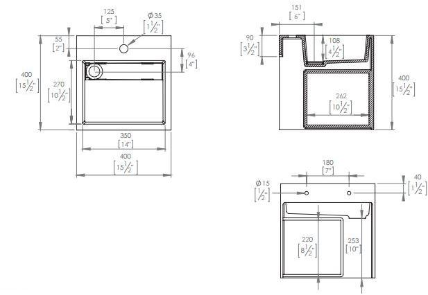 Подвесная раковина настенная овальная KRION Ras белая sun-id-1427514 - Вид №3