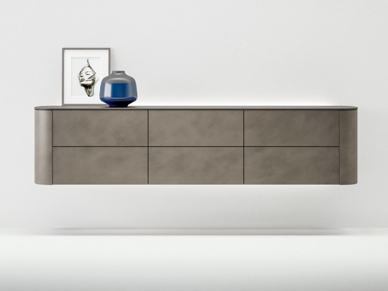 Секционный деревянный подвесной шкаф с ящиками Caccaro Side ARCH-00152025 - Вид №1