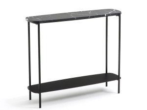 Мраморный и металлический консольный стол с полками
