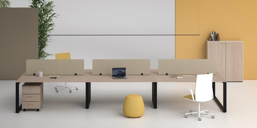 Bralco Рабочее место с разделительными панелями со встроенной полкой Loopy sun-id-1451620 - Вид №3