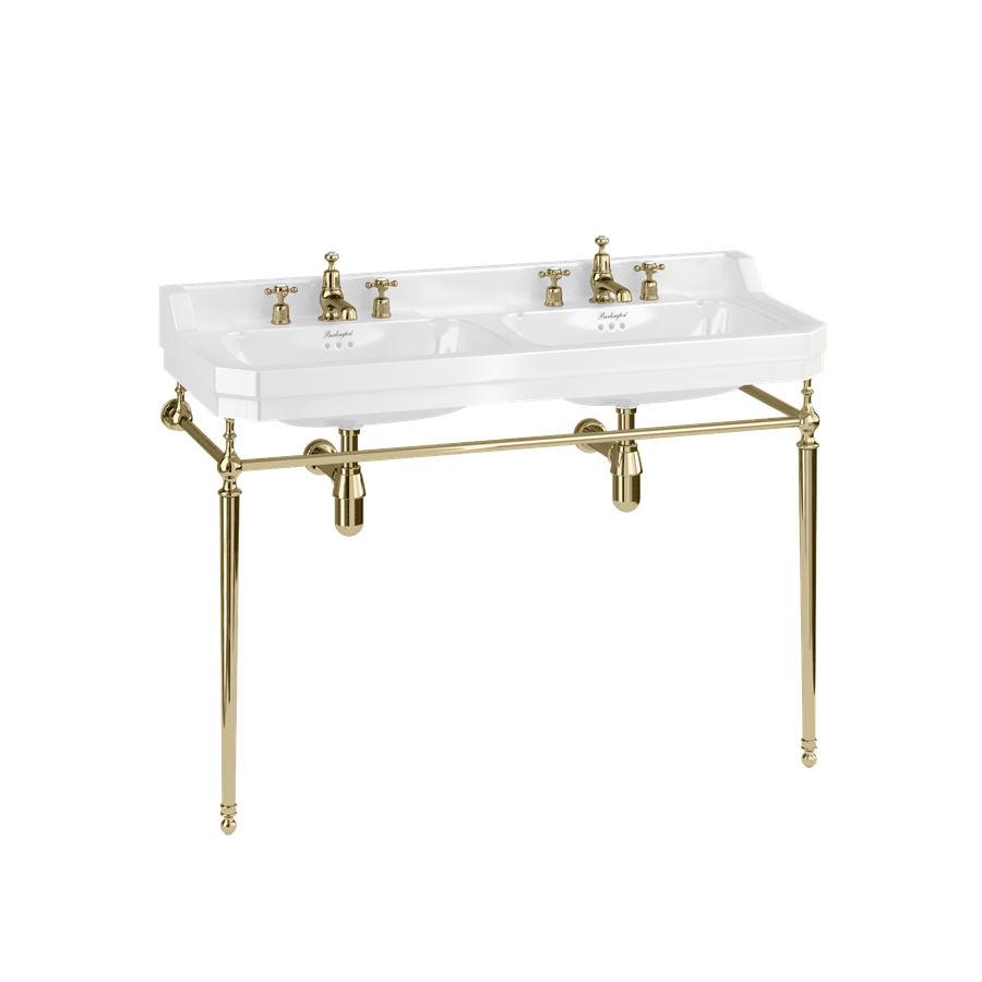 Burlington Edwardian Двойная раковина Edwardian 1200 мм с золотой умывальником с 1 отверстием под смеситель B21 1TH-T51 GOLD 