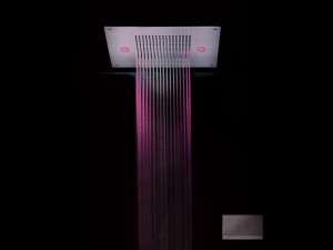 Квадратная потолочная душевая головка из нержавеющей стали с хромотерапией