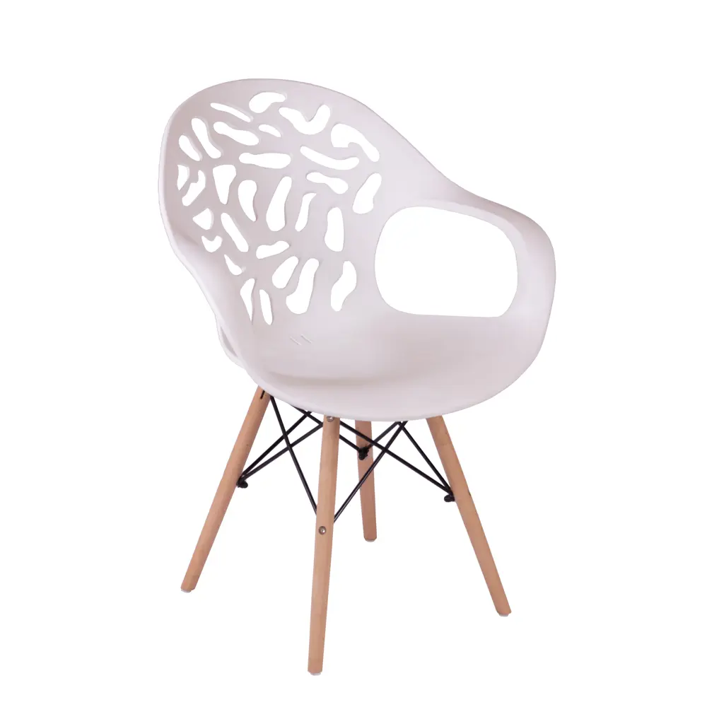 Стул Petalo STP-01-02 60x82x45 см ножки дерево/бежевый сиденье полипропилен цвет белый Santreyd STLM-2184188 - Вид №2