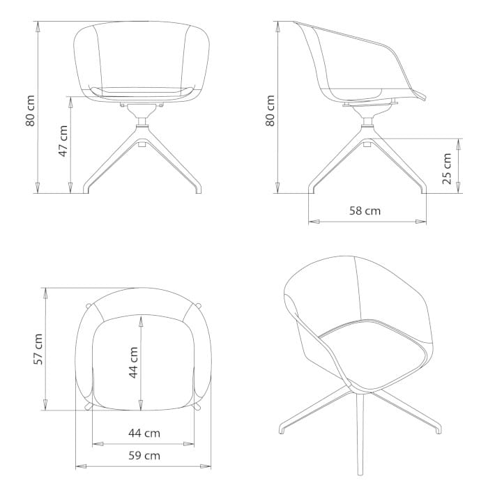 Вращающееся кресло из полипропилена с мягким сиденьем Et al Dunk ARCH-00111744 - Вид №2