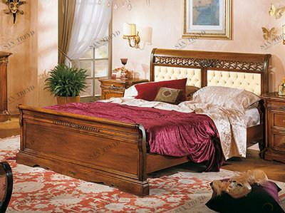 Arvestyle Двуспальная кровать из массива дерева с тафтинговым изголовьем Dogi Ks-e616