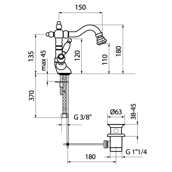 DO710402065 Смеситель для биде Webert Dorian - Вид №1
