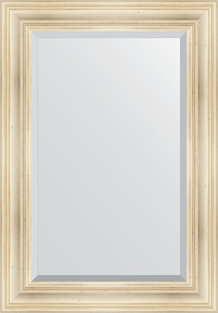 BY 3445 Зеркало с фацетом в багетной раме - травленое серебро 99 mm EVOFORM Exclusive