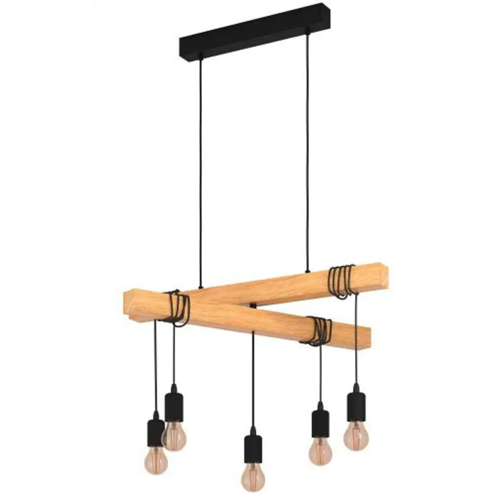 Люстра подвесная Eglo Townshend сталь-дерево 5 ламп STLM-2147416