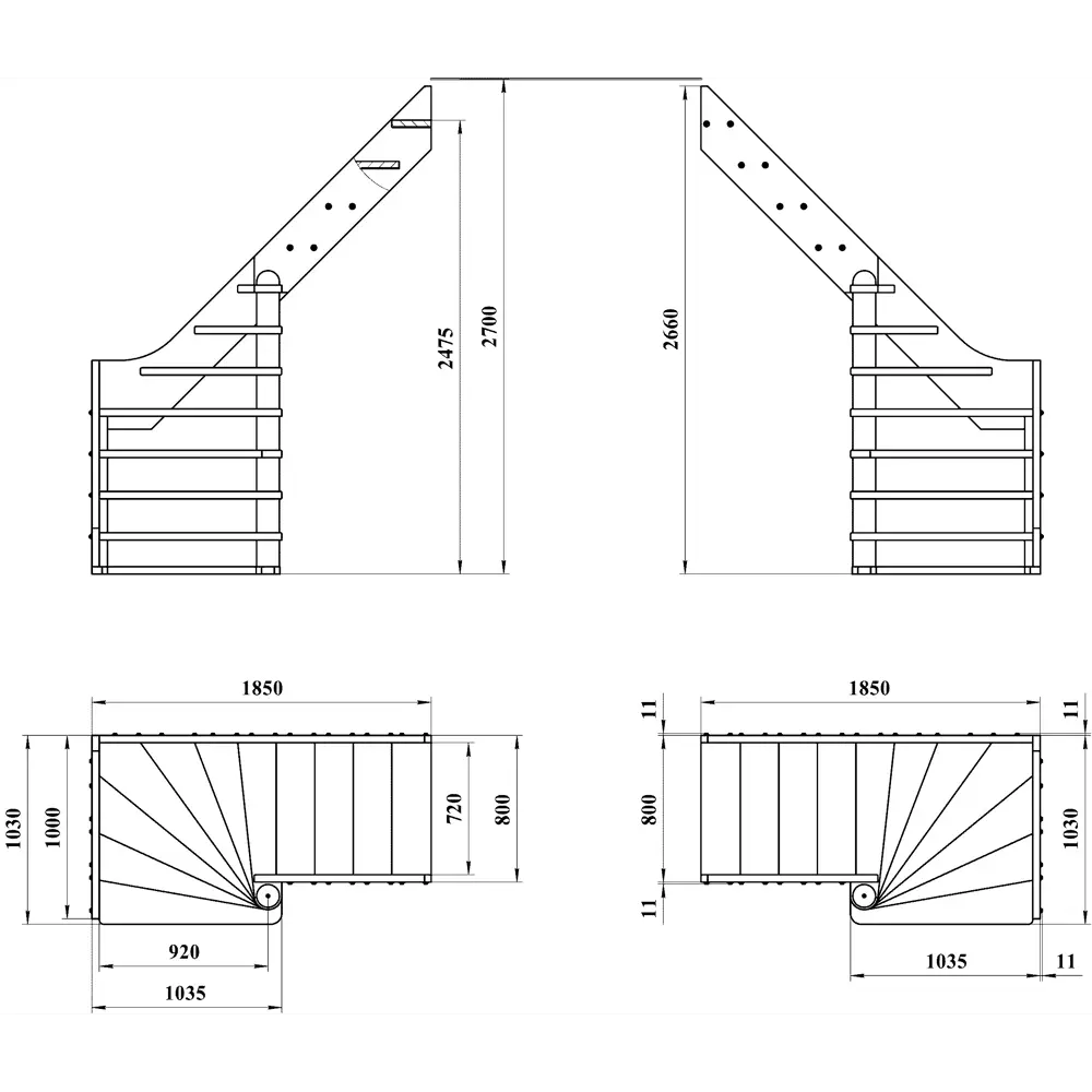 Лестница поворотная 90° ЛС-92 универсальная Santreyd STLM-2020735 - Вид №3
