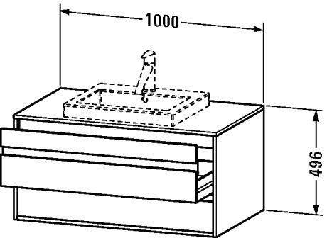 Тумбочка подвесная Ketho #KT6755 1000 x 550 мм Duravit KT675500707 - Вид №1