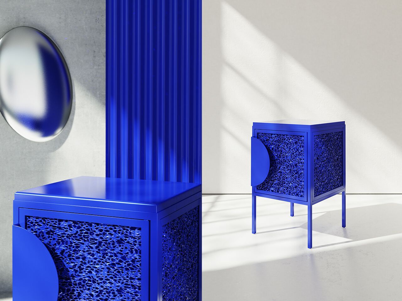 Металлическая тумбочка DBE.FURNITURE Blue Moon ARCH-00067317 - Вид №1