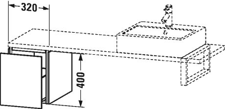 LC582005353 L-Cube Шкафчик для компактной консоли Каштан темный, декор Duravit - Вид №1