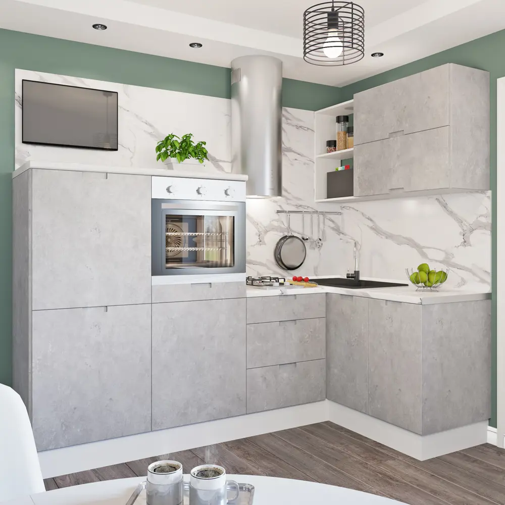 Фасад для кухонного ящика Берлин 39.7x38.1 см Delinia ID МДФ цвет серый STLM-2181906 - Вид №14