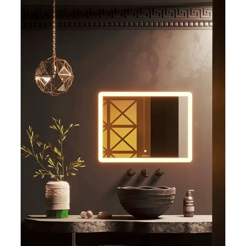 Зеркало для ванной Omega Glass Тип 4 SD344 с подсветкой 60x80 см прямоугольное STLM-2108659