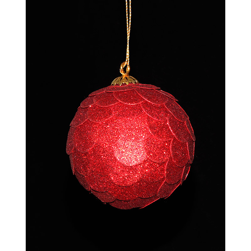 en_ny0071 Шар новогодний декоративный paper ball, красный EnjoyMe  - Вид №2