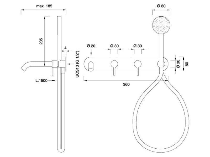 Группа 2 настенные смесители для ванны с ручным душем CEADESIGN INNOVO ARCH-00095247