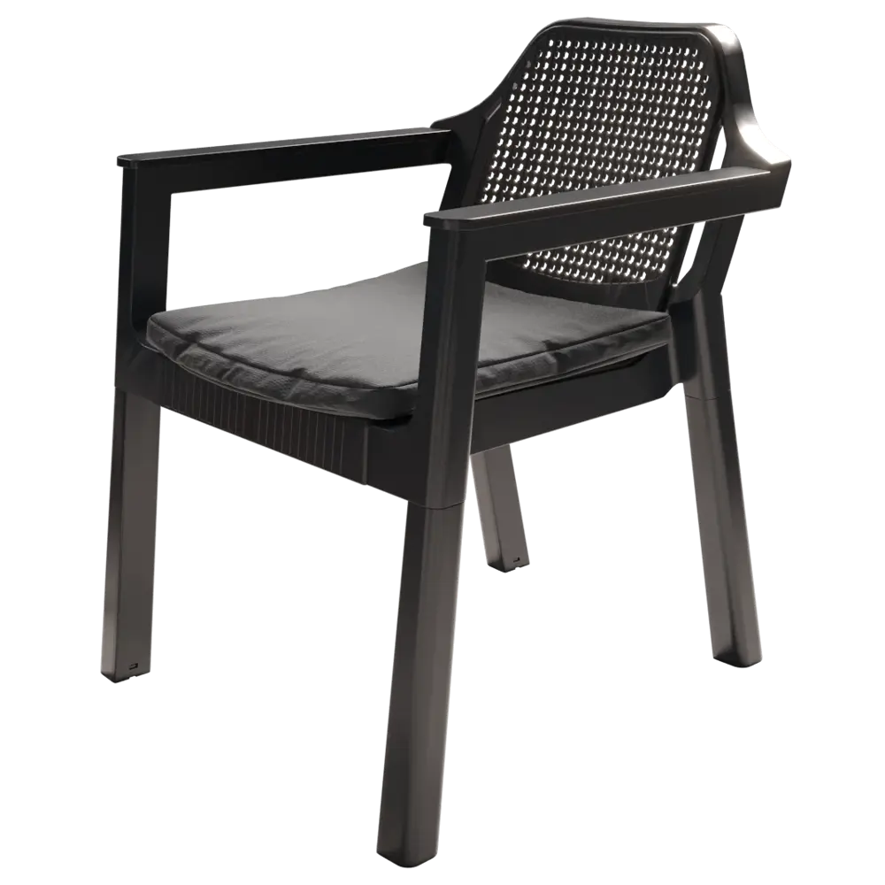 Набор садовой мебели для отдыха Adriano Easy Comfort полипропилен графит диван 2 кресла стол STLM-2074954 - Вид №2