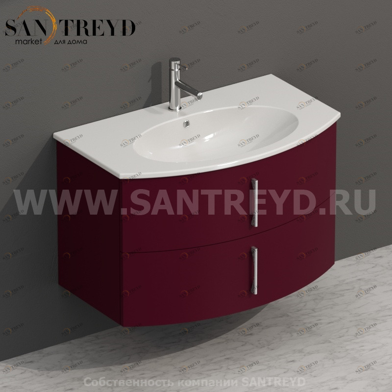MDMC80Y055 Тумба с двумя ящиками 78 см красная Globo 4ALL Италия Ceramica Globo