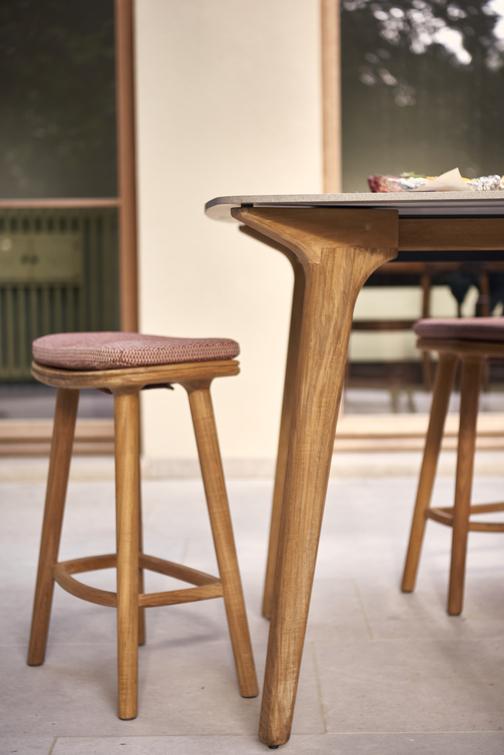 MNST963 Столы обеденные высокие teak 100см Manutti Torsa - Вид №5