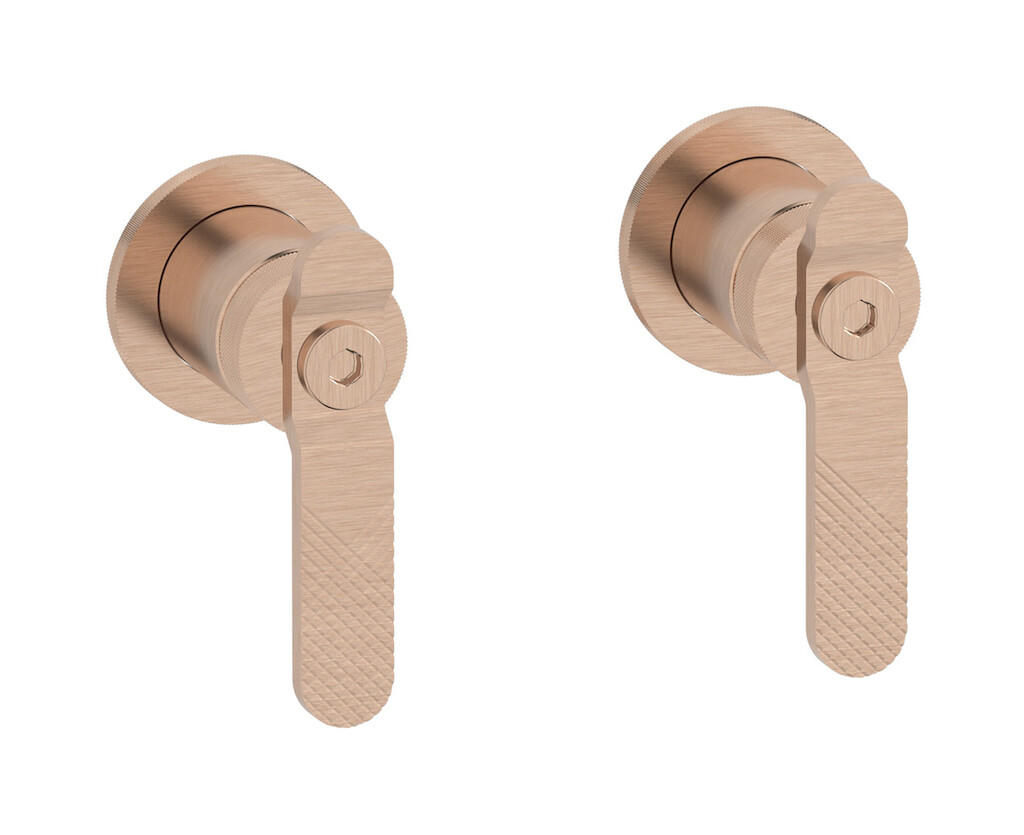 Встроенный смеситель для душа на 2 отверстия на 1 потребителя. WE ARE IB b2400sr Brushed Rose Gold Bold