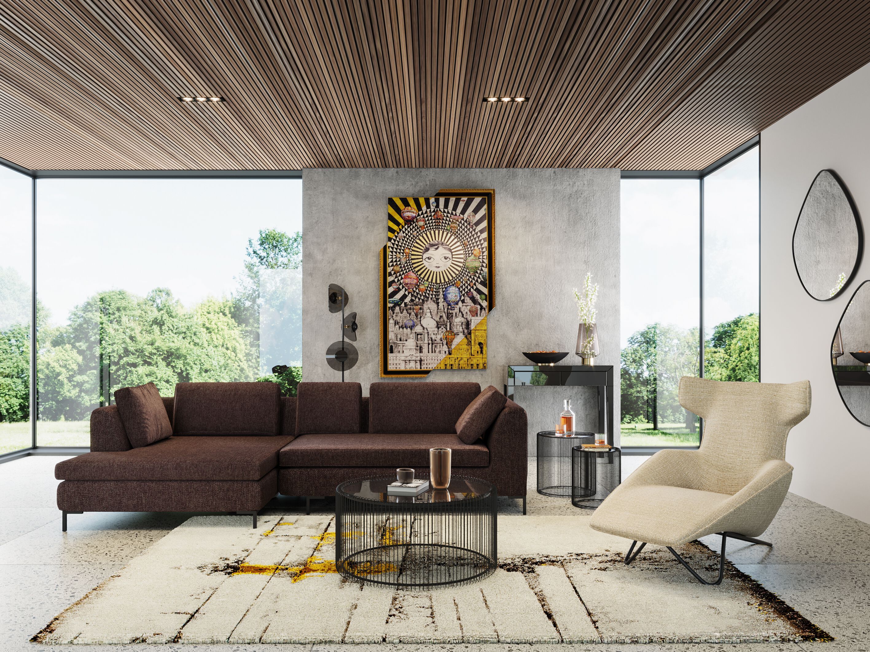 Хлопок прямоугольный ковер KARE Design ABSTRACT GREY LINE ARCH-00031053 - Вид №4