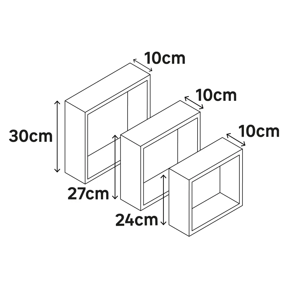 Spaceo: набор из трёх полок для интерьера 24×24/27×27/30×30 см 82877491 STLM-1515921 - Вид №8