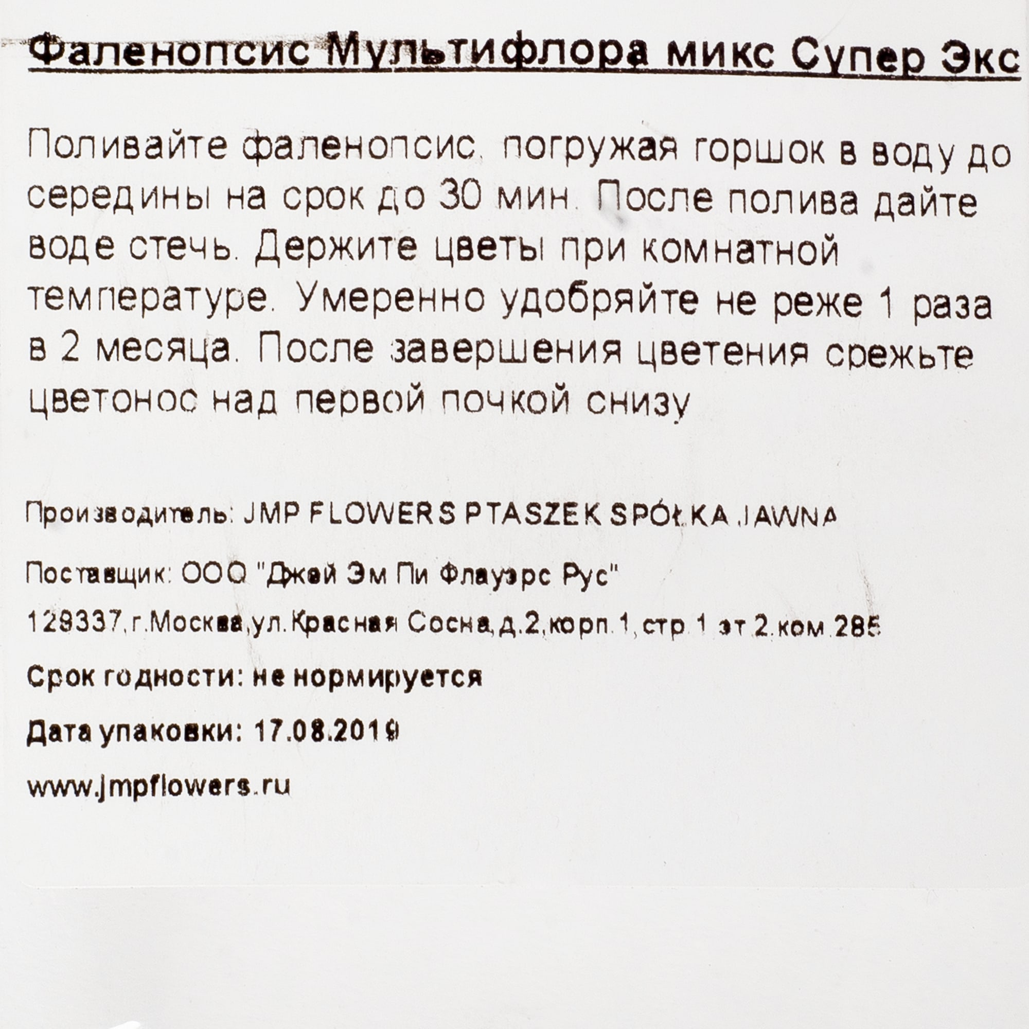 82330249 Орхидея Фаленопсис Экстра микс каскад 2 стебля ø9 h40 см Santreyd  - Вид №1