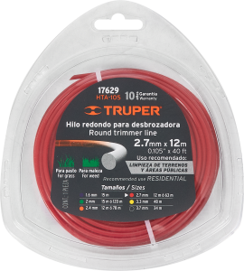 86870720 Леска для триммера Truper 17629 ø2.7 мм 12 м круглая STLM-0072274 Santreyd
