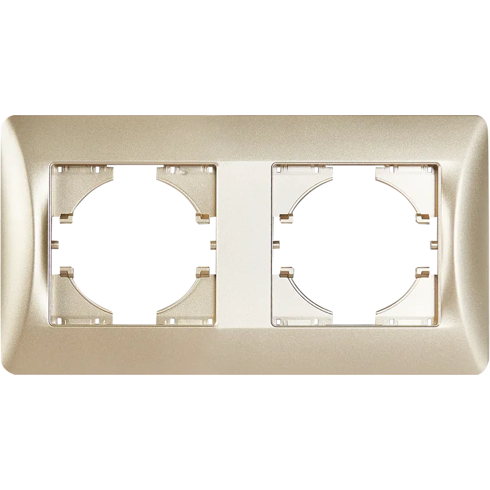 Рамка GUSI Electric для розеток и выключателей на 2 поста, цвет шампань 83865115 Ugra STLM-0045259