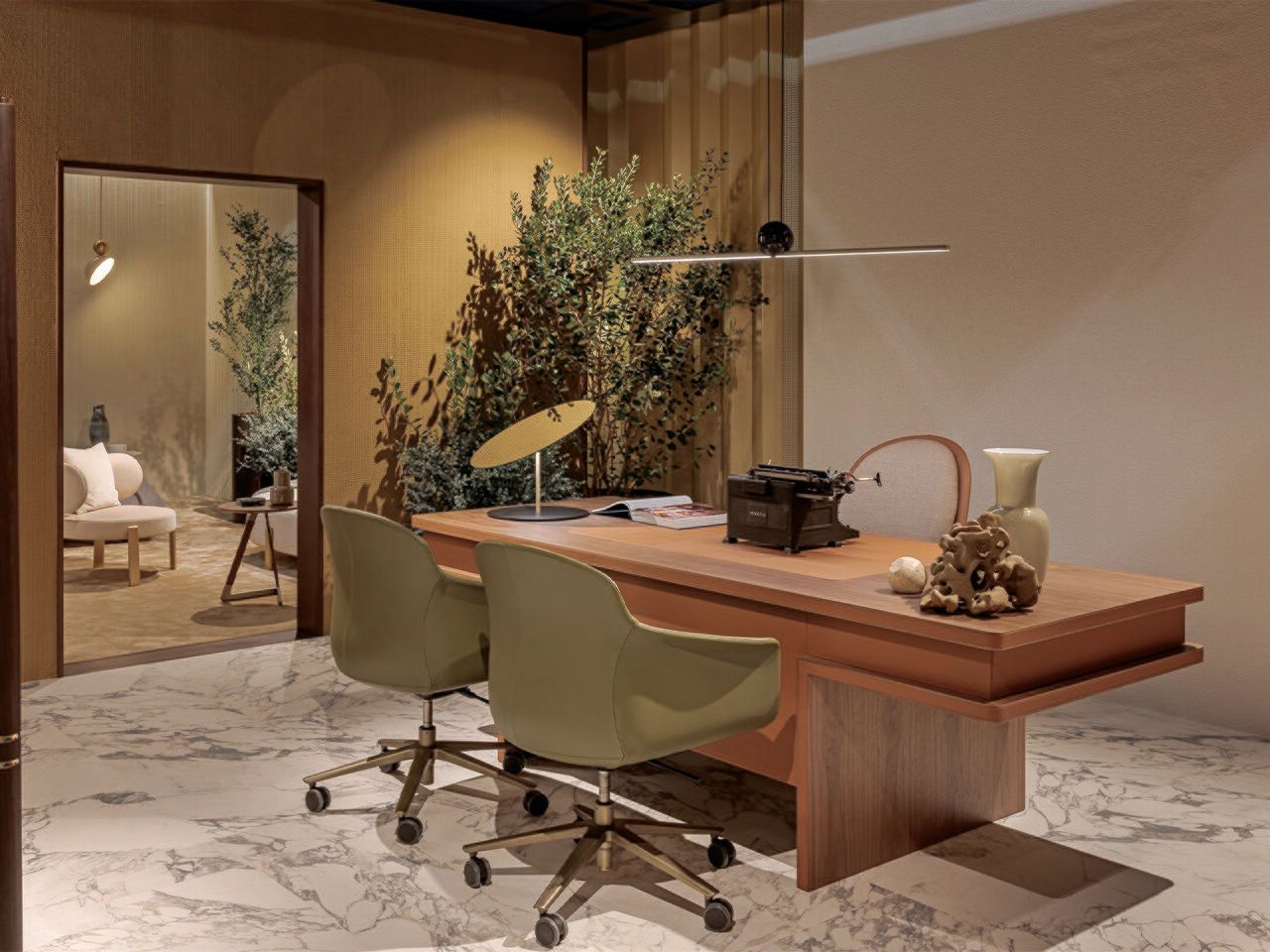 5 спиц регулируемая высота кожаный и тканевый офисный стул с низкой спинкой Turri Echo ARCH-00087165 - Вид №1