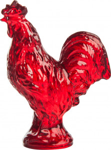 10595783 Cristal de Paris Фигурка Cristal de Paris "Петух" 4,5х5,5см (красная) Хрусталь