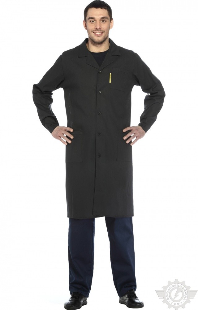 61705 Халат мужской темный  Одежда для обслуживающего персонала  размер 48-50/170-176 Спецодежда  - Вид №5