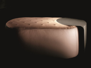Овальная ткань capitonné Pouf