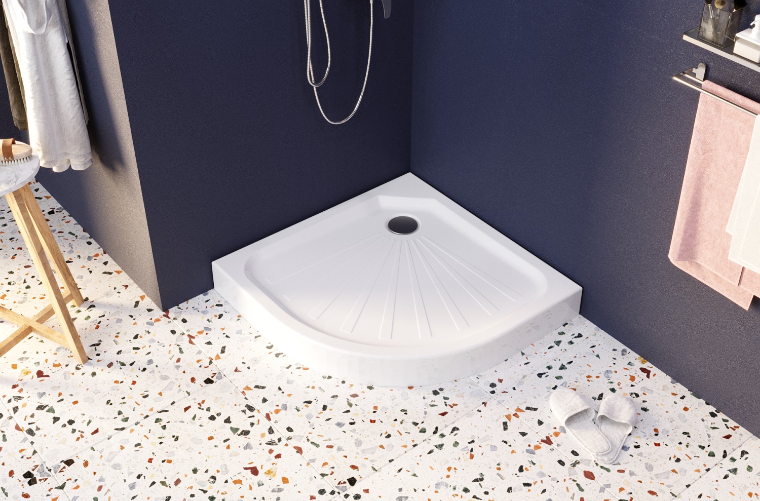 У72395 Поддон Tondo полукруглый 100х100 1 Marka  - Вид №1