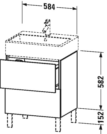 LC677501313 L-Cube Тумбочка напольная Американский орех, натуральный шпон Duravit - Вид №1