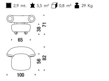 Кресло с подлокотниками MOROSO труба ARCH-00051197 - Вид №17