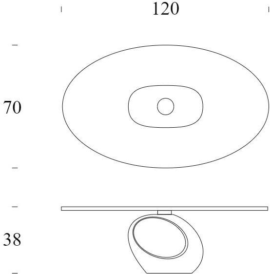 Tonin Casa Низкий овальный журнальный столик sun-id-1447339 - Вид №2