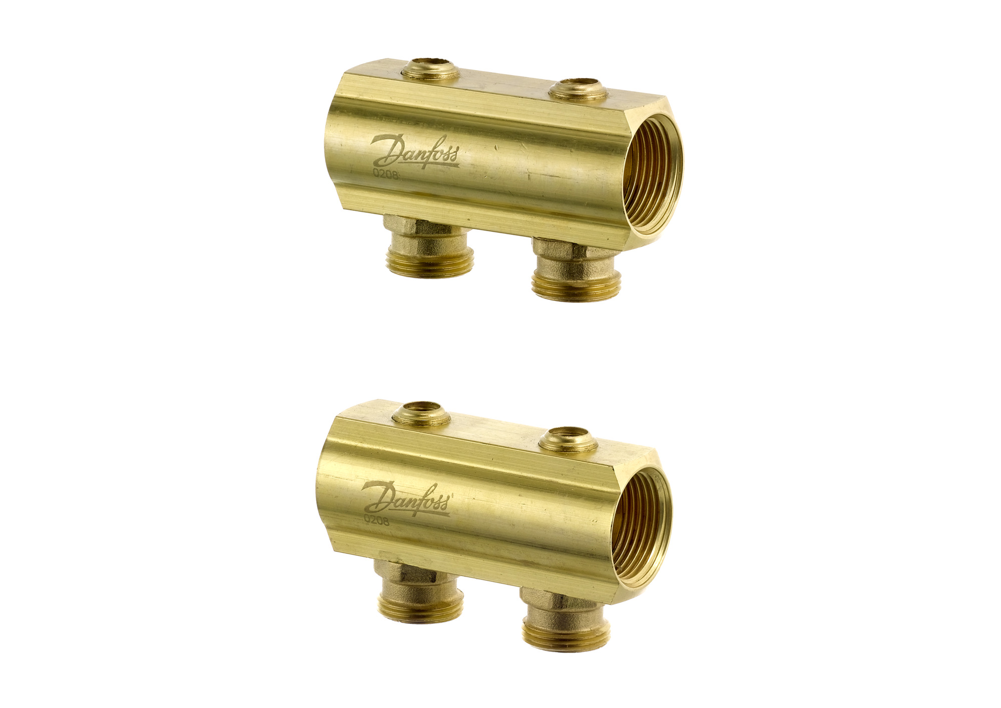 Danfoss Распределительные коллекторы типа FHF для систем водяного отопления с внутренней резьбой FHF Коллектор с запорн. вентилем 7+7 088U0547  - Вид №2