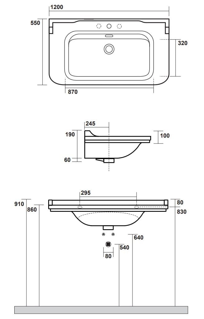 Керамическая прямоугольная подвесная раковина с держателем для полотенец Kerasan Waldorf ARCH-00103313 - Вид №6