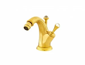 033223.000.52 Смеситель-джойстик-монолевер для биде с кристаллами сваровски Хром и золото 24К