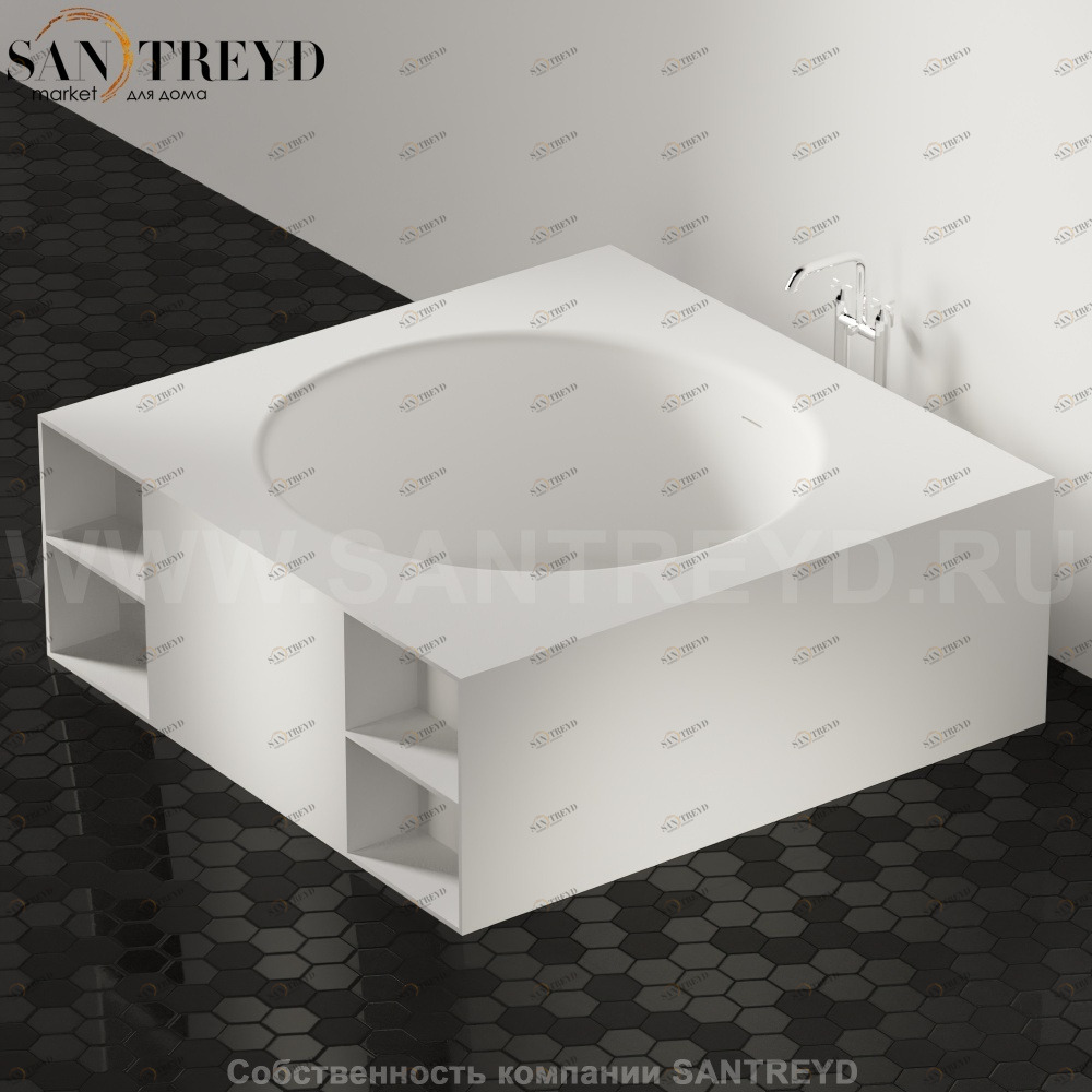 Ванна свободностоящая IN-OUT белая с местом хранения с двух сторон Agape IN -OUT AVAS1045Z0