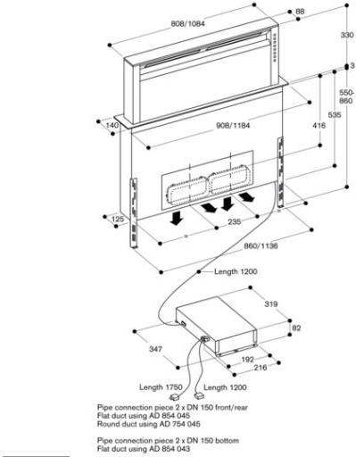 Gaggenau Съемный верхний колпак из нержавеющей стали Serie 400 Al400121 - Вид №12